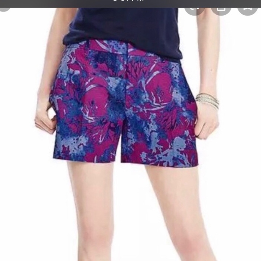 Banana Republic blue & magenta cotton shorts